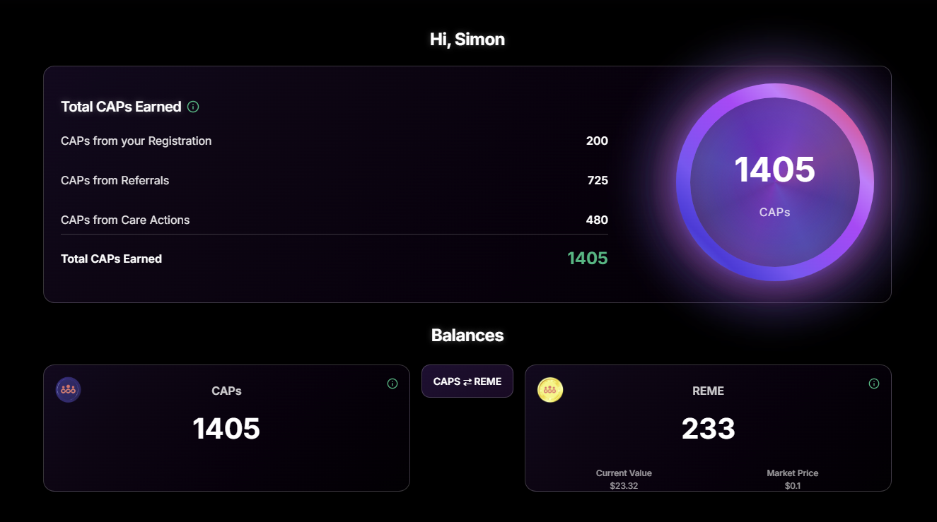 ReMeLife Main Wallet